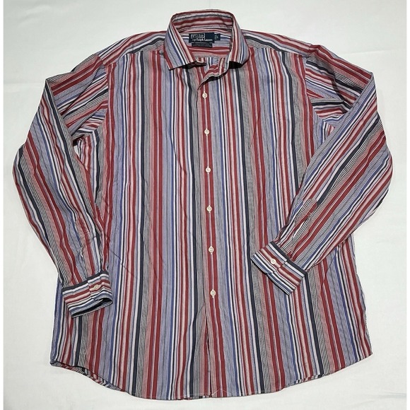 Polo Ralph Lauren Other - Polo Ralph Lauren Westerton Shirt Mens Large Red Striped Casual Preppy Cotton